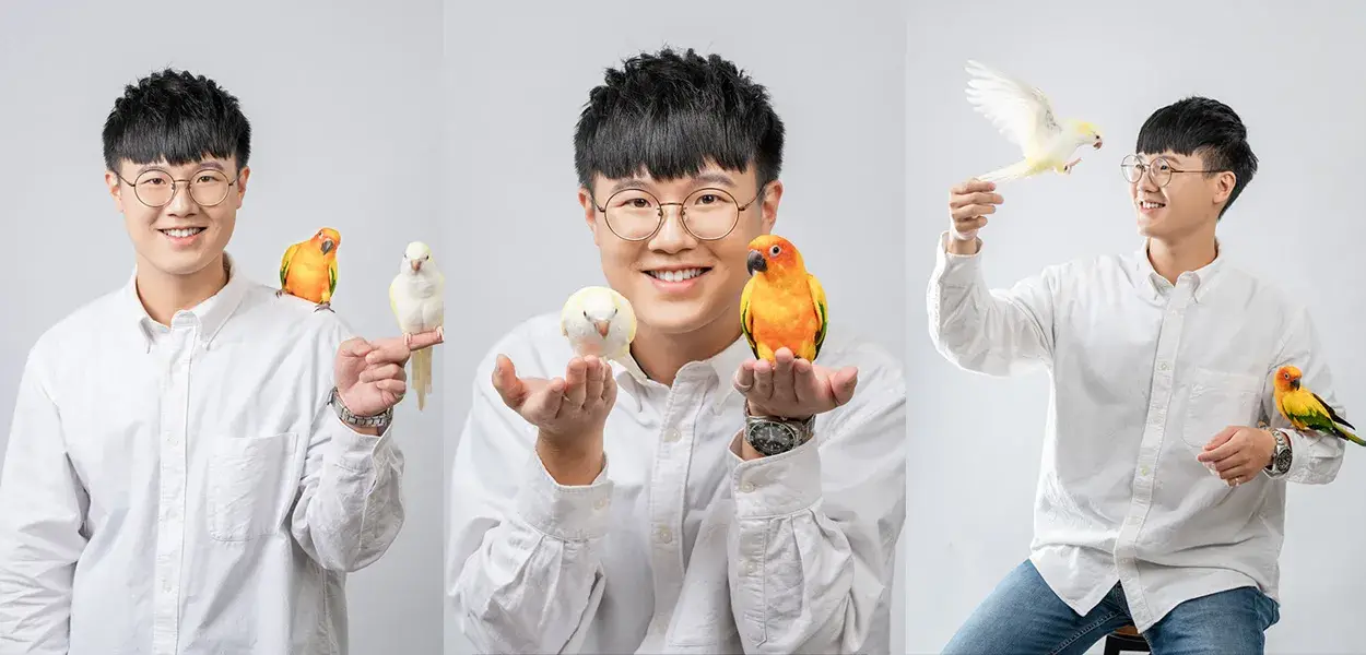 知名 Youtuber 鸚鵡小木屋形象寫真 - 結合個人風格與活潑調性的自媒體形象照 - 默德攝影工作室